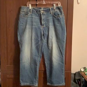 Ladies denim capris jeans.